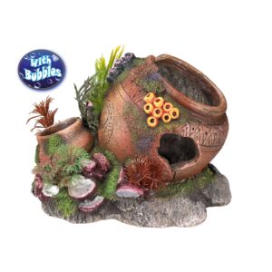 Aqua Ornaments JAR WITH SHELLS - w/ plants