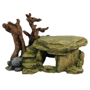 Aqua Ornaments ROCK CAVE WITH WOOD