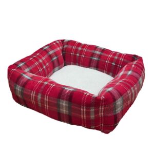 Comfort bed "KARELI" red,  70 x 70 x 21 cm