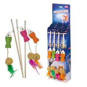 Display 9 stk., Rod with fish and ball sisal