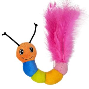 Plush Caterpillar with feather, with catnip