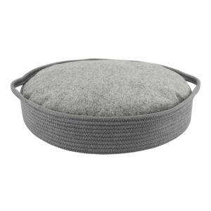 Basket with plusch cushion round NOLA