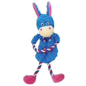 Plush donkey with rope