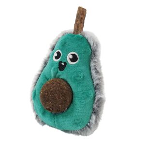 Plush avocado with matatabi stick and catnip ball