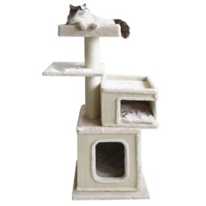 Cat-scratcher "DADOS" cream, 48 x 48 x 132 cm