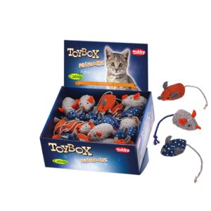 Display 36  stk., Plush mice with catnip