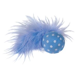 Ball with rattle, with feather
