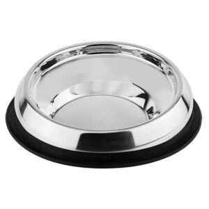 Stainless steel bowl flat snout dogs, with rubber ring