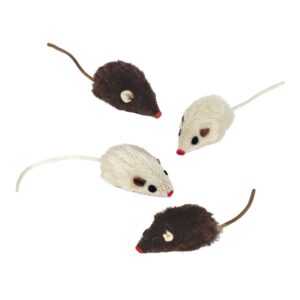 Plush mouse with rattle - 4 pcs