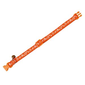 Cat collar, Heart, Orange