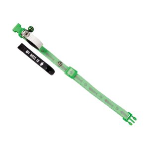 Address Cat collar, MY BOSS IS, Neon Green