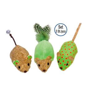Plush mice with catnip, 3 pcs