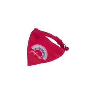 Cat Collar with scarf "Good Vibes" red