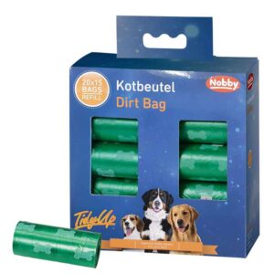 TidyUp Poop bag with bone print value bag, Green 20 rolls