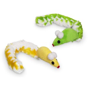 Plush mouse with plush tail, with catnip 2 pcs