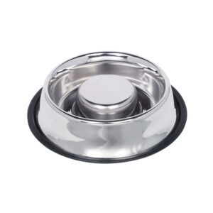 Anti-gulping stainless steel bowl, anti slip 1,35 ltr, 30 cm